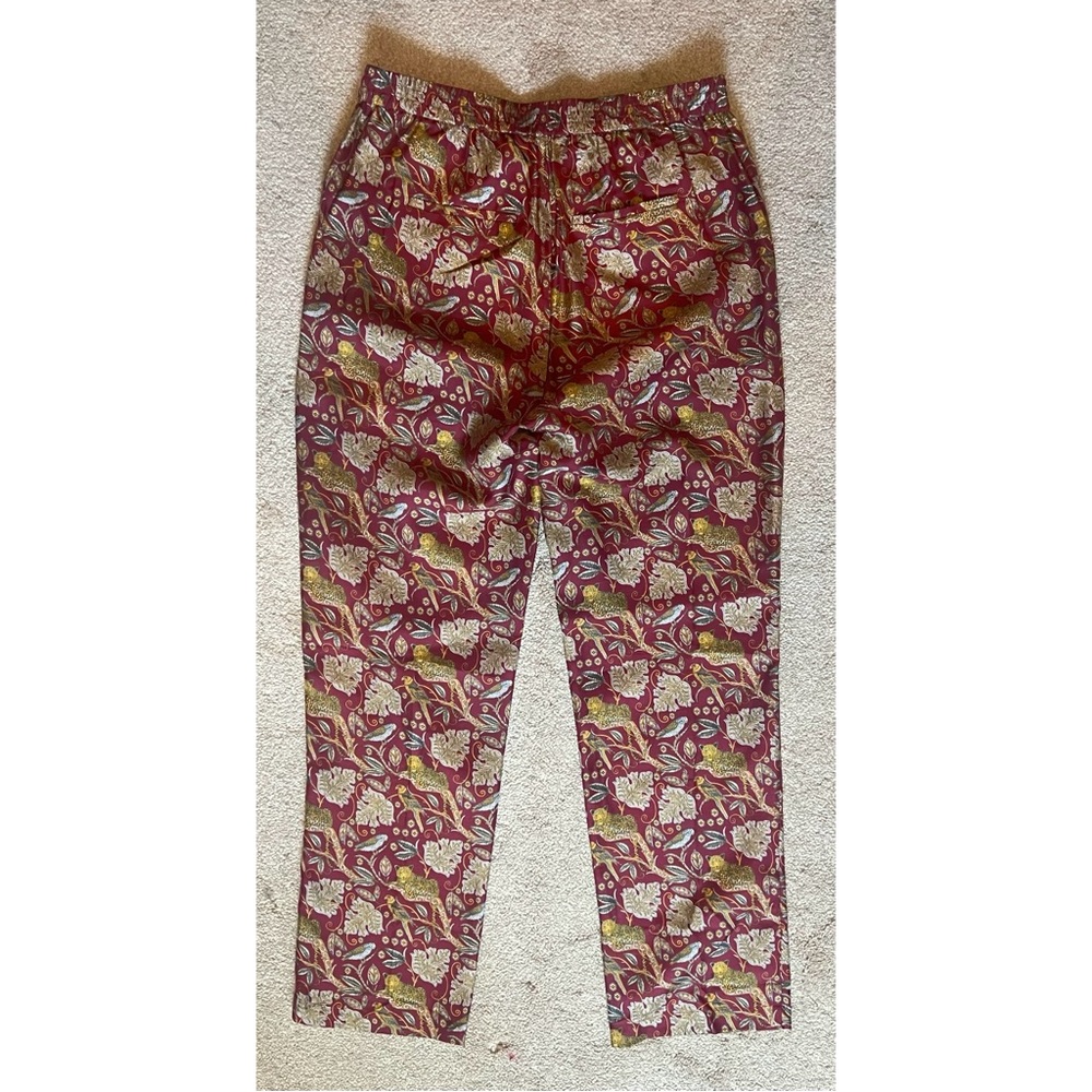 Pull-on silk-twill pant in jungle cat print - Picture 5 of 11